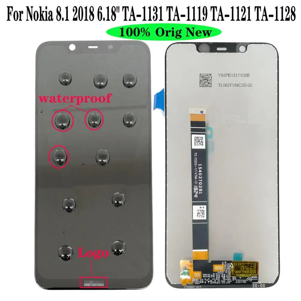 ЖК дисплей с дигитайзером сенсорного экрана для Nokia 8 1 X7 TA 6 18 1131 1119 1121 1128|Экраны