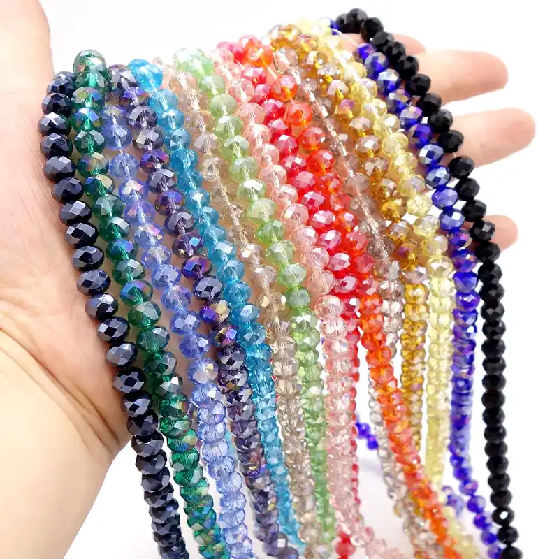 200pcs Bulk Spacer Beads Mixed Crystal Glass Loose 8mm Rondelle Jewelry Faceted#