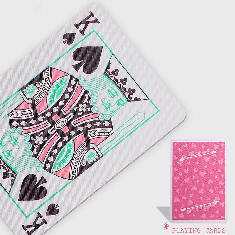 

1 Deck Plastic Women Poker Cards Girl Poker Pink Playing Cards Gift Travel Family Game L585