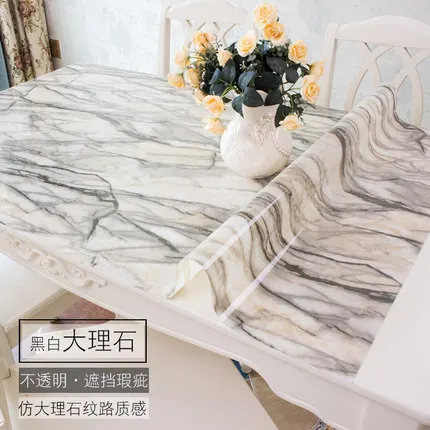 1mm High Quality Pvc soft glass tablecloths kitchen table mats for Party Home table cover Heat resi