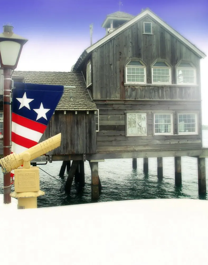 

5x7ft Wooden House on Water Photography Backdrops Photo Props Studio Background