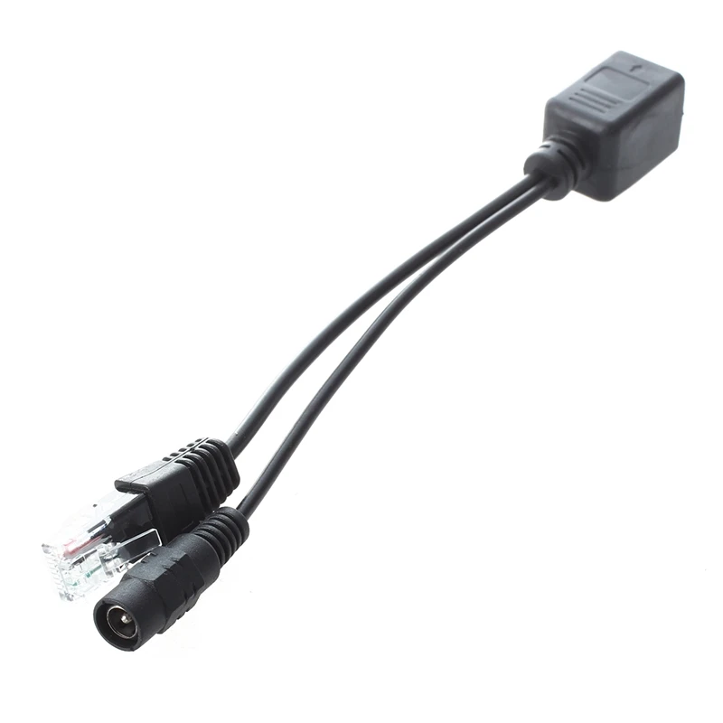 2 кабеля DIY PoE питания RJ45 Ethernet пассивный 50 в Мужской/женский + DC 5 мм переходник с