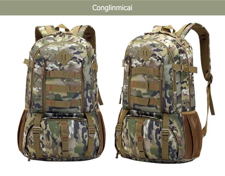 Quente de Alta Molle à Prova Mochila do Exército Bolsa de Esportes Qualidade Grande Dwaterproof Água Militar Tático Mochila Caça Caminhadas Acampamento 50l 22 Cheap Mochilas escal.