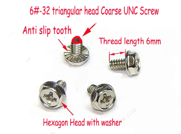 #6 32 *6 UNC Screw,Hexagon head with washer anti slip skidproof vein ...