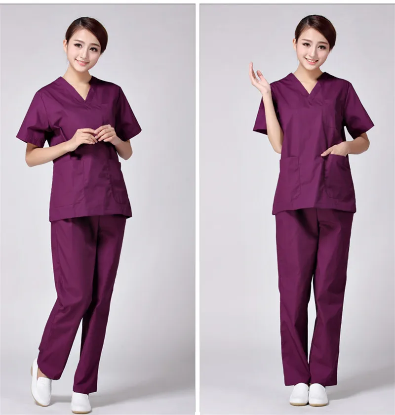 Плюс Размер Женская летняя униформа для медсестер костюм медика набор одежды с коротким рукавом хирургический костюм-Ruyi Liuli