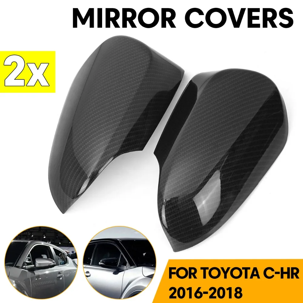 2pcs/Set Carbon Fiber Style Car Rear View Wing Mirror Cover Trim Look
