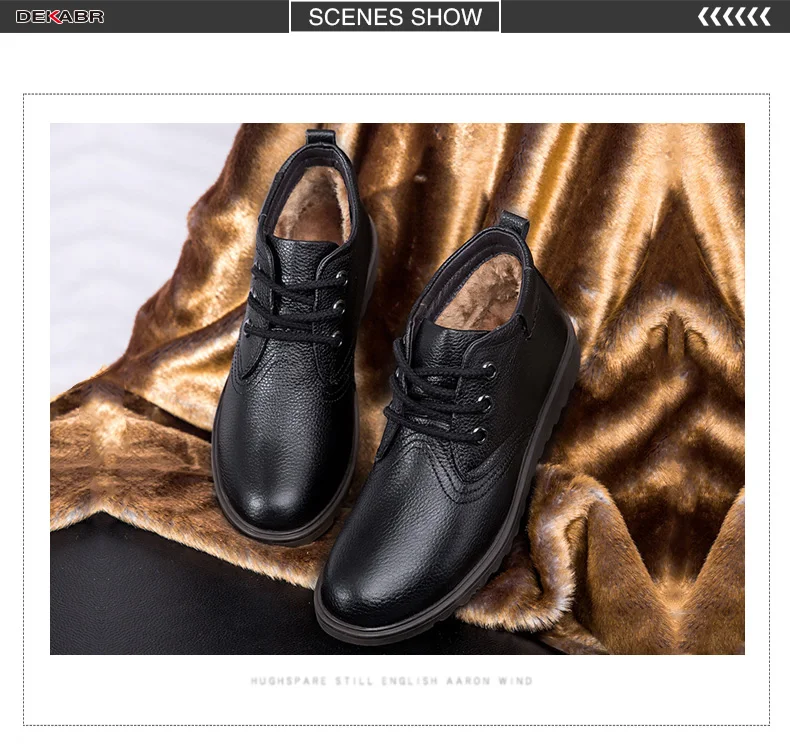 DEKABR/ мужские ботинки из натуральной кожи; зимние теплые мужские ботильоны высокого качества для работы в офисе; мужские водонепроницаемые ботинки для мужчин