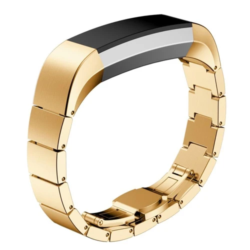 Хохлатая нержавеющая сталь часы ремешок для Fitbit Alta HR/Alta ремешок замена Браслет ремень аксессуары с металлической пряжкой - Цвет ремешка: Gold