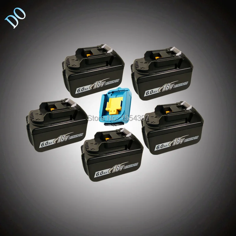 

5PCS 18V BL1860 Li-ion 6000mAh with USB Charger Replacement for Makita 18V BL1840 BL1830 BL1850 Rechargeable Power Tool Battery