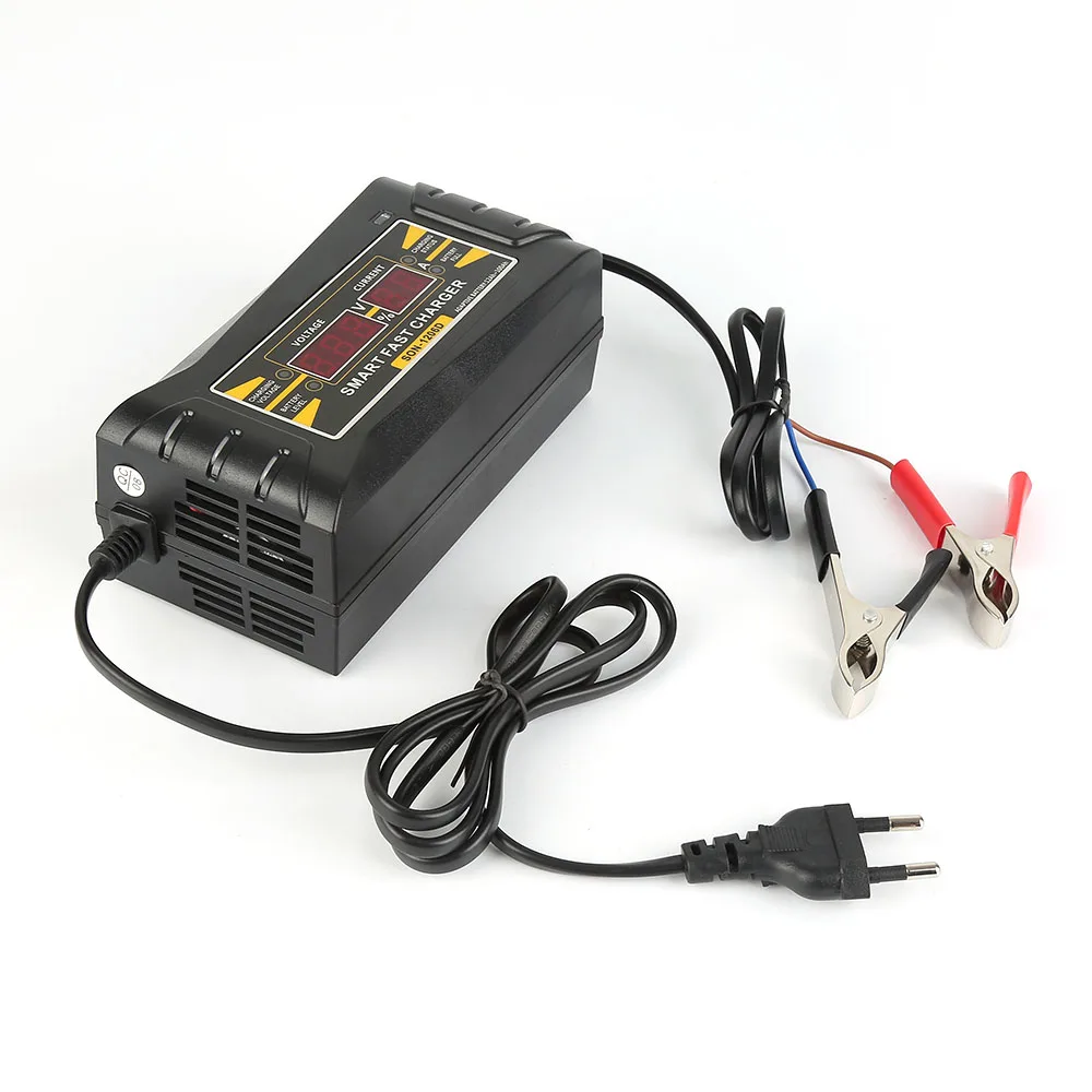 2017 Full Automatic Car Battery Charger EU 110V to 240V To 12V 6A Intelligent Fast Power Charging Wet Dry Lead Acid Digital LCD