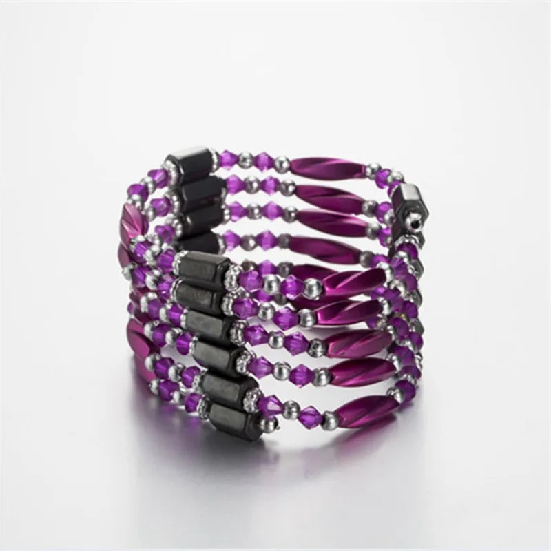 Magnetic Bracelet Womens Health Natural Hematite Beads Arbitrarily Adjustable Charm Multilayer Bracelets For Women | Украшения и