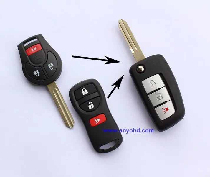 Для Nissan Tiida новый солнечный Марта Qashqai 3 кнопки изменение флип дистанционный ключ