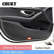 CHUKY углеродное волокно двери автомобиля Анти Удар коврик наклейки для Mercedes Benz C Класс W205 E класс W213 A C E CLA GLA GLE GLC класс