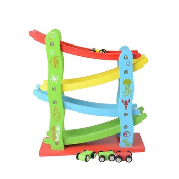 

Hot Montessori Baby puzzle Cartoon Slot Hovering Cars Kids Early Educational Wooden Toys Vehicle building blocks Set MZ19