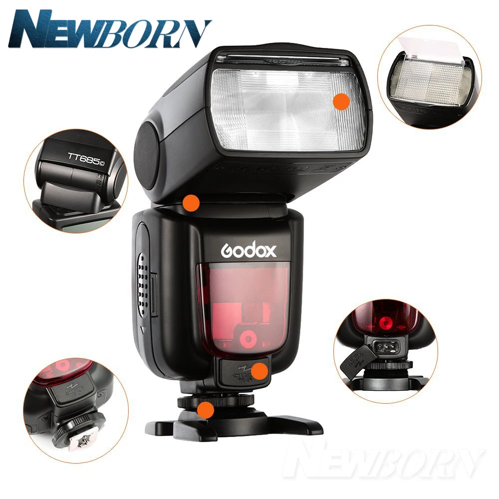 Godox TT685C TTL Cámara Flash 2,4 GHz Alta Velocidad 1/8000s GN60 + Xpro-C TTL transmisor inalámbrico para cámara Canon Eos + regalo - 4