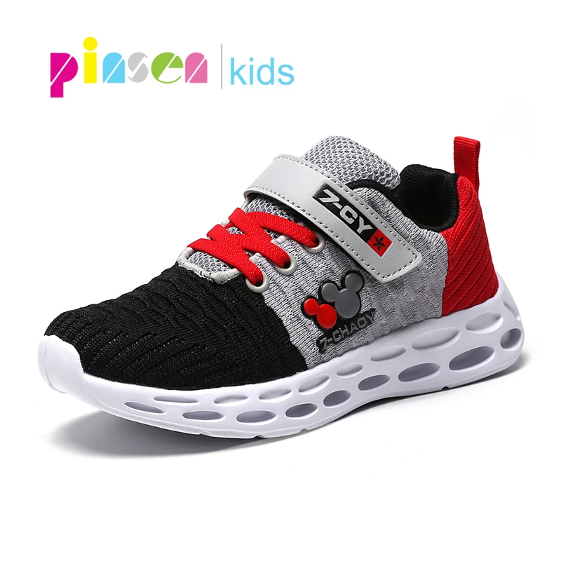 

PINSEN 2019 Boys Sneakers Kids Shoes Breathable Girls Sport Shoes Child Leisure Casual Running Children Shoes Chaussure Enfant