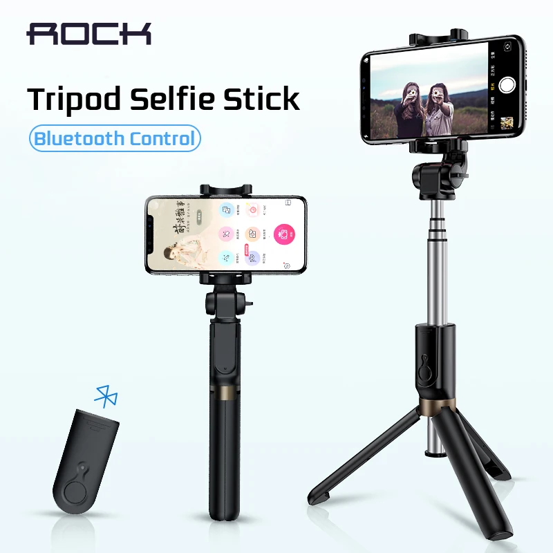 

ROCK Tripod Monopod Selfie Stick Bluetooth With Button Pau De Palo Selfie Stick for Android/Huawei Smart Phone for iphone 6 7 8