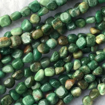 

Dark Green Africa Green Jade Nugget Free Form Fillet Irregular Pebble Small Necklace Bracelets Beads Fit Jewelry 15" 05847