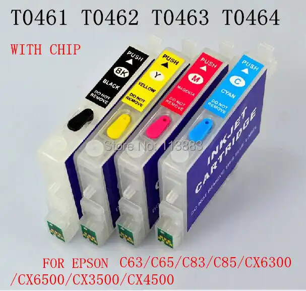 Многоразовый картридж T0461 T0474 для принтеров EPSON STYLUS C63/C65/C83/C85/CX6300/CX6500/CX3500/CX4500 чип
