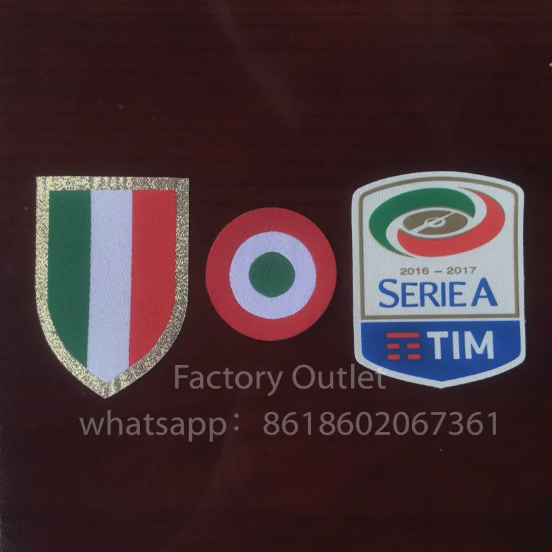 

2016 2017 Italia Calcio patch Silicone Serie A patch red coppa Italia Circle Scudetto patch Scudetto + Italy Cup patches