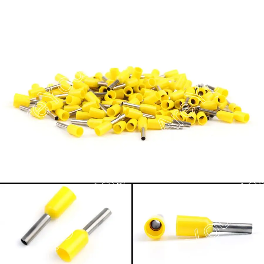 

Areyourshop Crimp Connector E1508 Wire Copper Insulated Cord Terminal 16AWG 1.5mm 1000PCS Yellow nyl