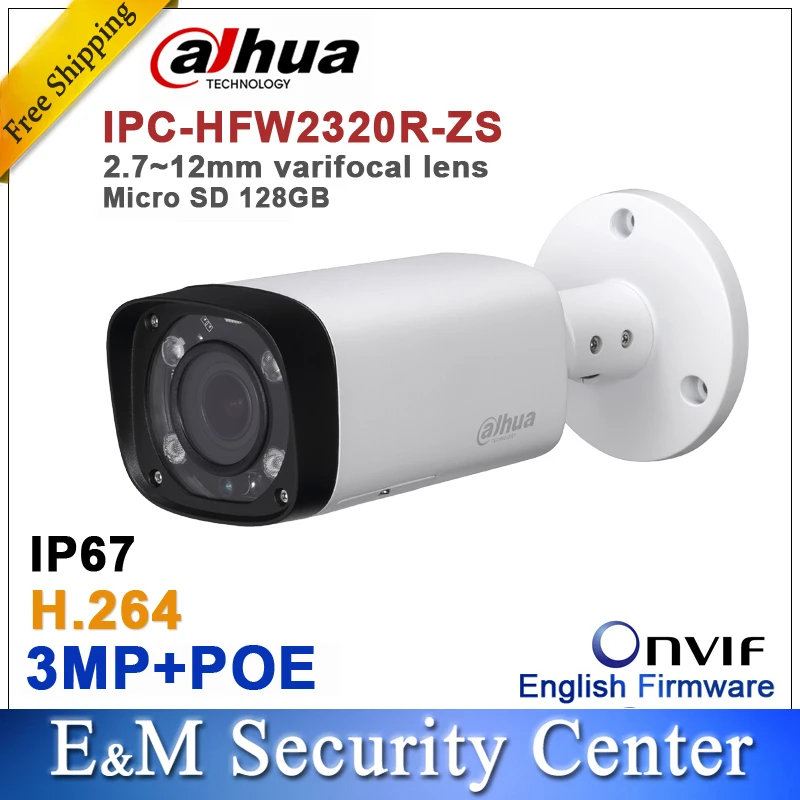 Dahua DH-IPC-HFW2320R-ZS replace IPC-HFW2300R-Z 3MP IR Bullet Network POE IP VF lens Sd card solt Camera IPC-HFW2320R-ZS 