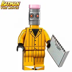 Одной продажи Batman Movie ластик человек с карандаш голову Super Heroes Мстители minifig собрать DIY строительные блоки детей игрушки подарки