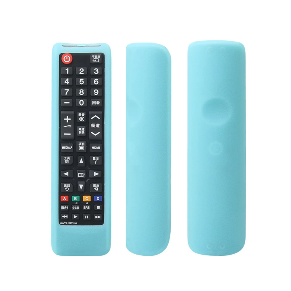 Протектор противоударный силиконовый телевизор Противоскользящий домашний Твердый Мягкий защитный чехол прочный съемный пульт дистанционного управления чехол для samsung - Цвет: Turquoise Blue