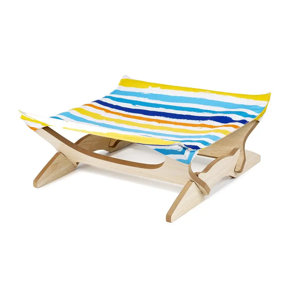 

Square Cat Bed Imitation Linen Wooden Detachable Cat Litter Japanese Style Cat Hammock Sofa