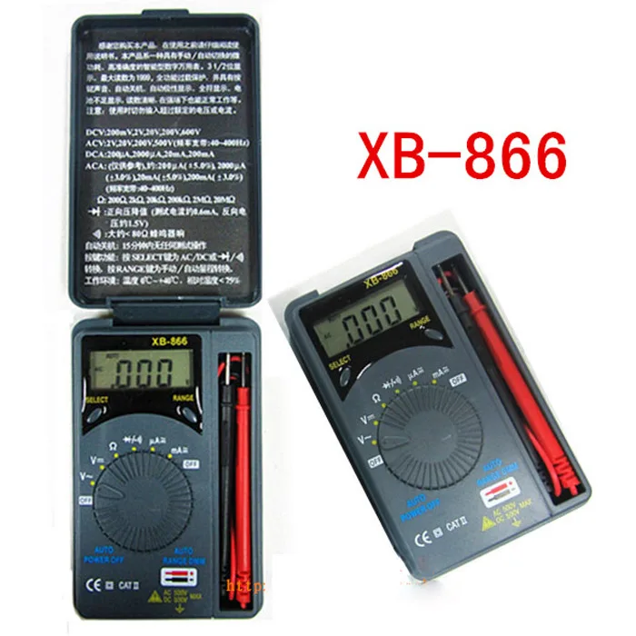 18PCS XB866 Pocket LCD Digital Multimeter Voltmeter Ammeter DC AC