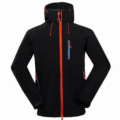 Мужские куртки для походов, флисовая куртка для мужчин, для улицы, Осень-зима, спортивные пальто, водонепроницаемые, ветрозащитные, для кемпинга, лыжная куртка RM091 - Цвет: Black