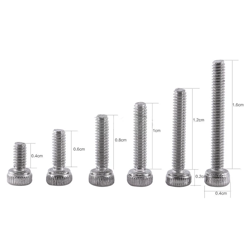 250 шт./компл. Ассортимент Комплект A2 Нержавеющая сталь Шестигранная нарезной болт гайка M2 Кепки/Кнопка/с плоской головкой Ассортимент Комплект