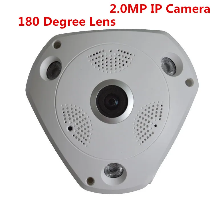 Free shipping 1080P 2.0MP Fisheye IP Camera 180 degree wide angle security Camera with Infrared