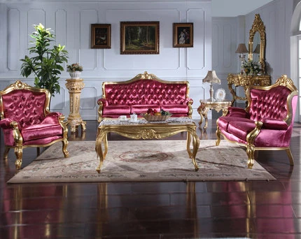 

2015 European Luxury Real Wood Furniture French Pastoral Style Wood Fabric Combination Sofa Slipcover Chair