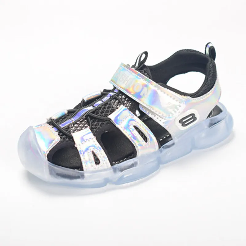 Сандалии детские кожаные с закрытым носком босоножки на мягкой подошве для