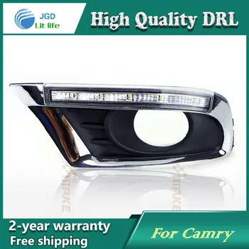 

Free shipping !12V 6000k LED DRL Daytime running light case for Toyota Camry 2009-2011 fog lamp frame Fog light Car styling