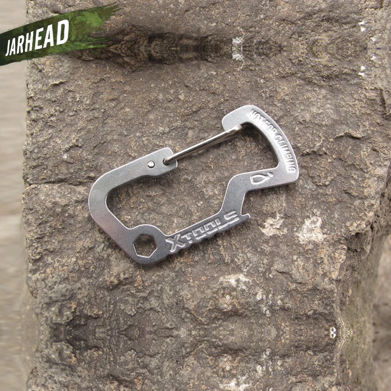 

EDC Small Dogfish D-Type Multi Tools Stainless Steel Buckle Carabiner Opener Spring Hook Buckle Quickdraw Clip