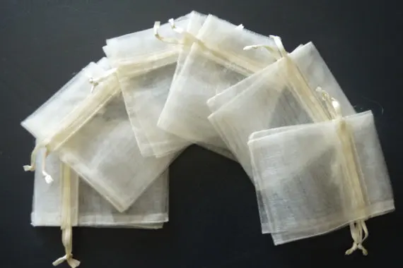 Best 100pcs lot Ivory colour Organza Bags 7x9 Wedding Favour Gift bag Jewellery pouches