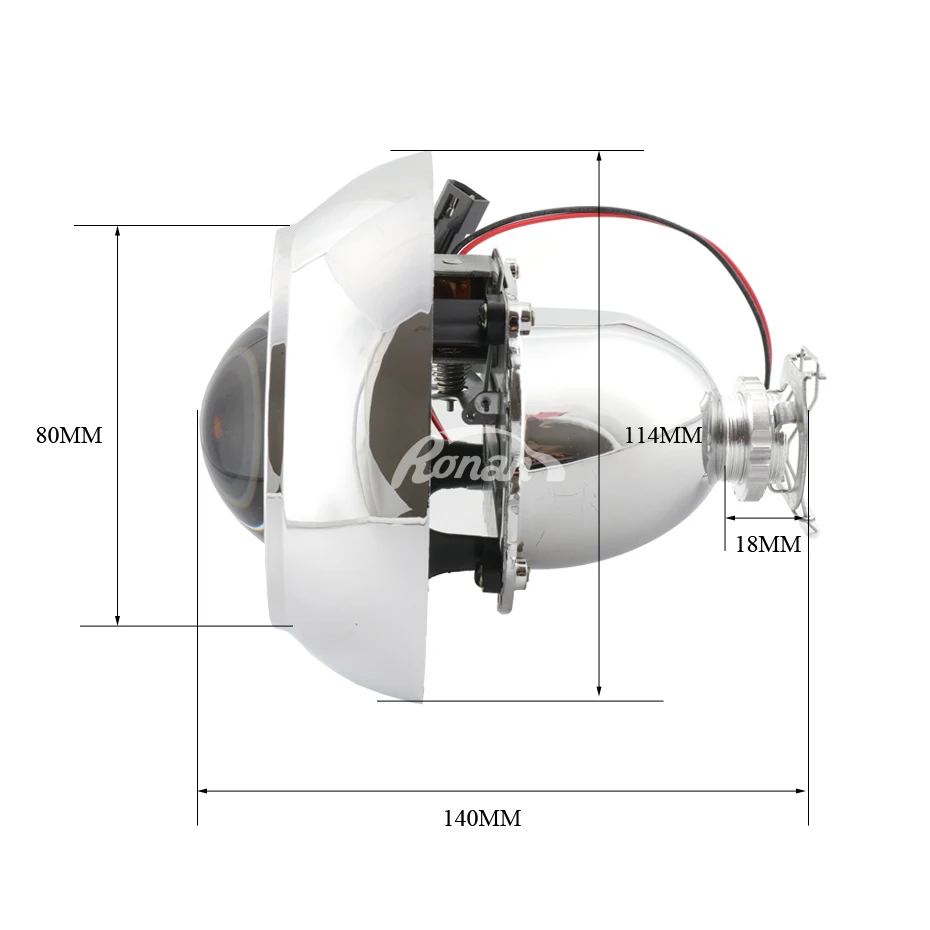 US $37.31 RONAN 25inches Bixenon HID Projector Headlights Lens 81 71 80 iris shrouds Adapter Ring Car Headlamp H1 H4 H7 Car styling