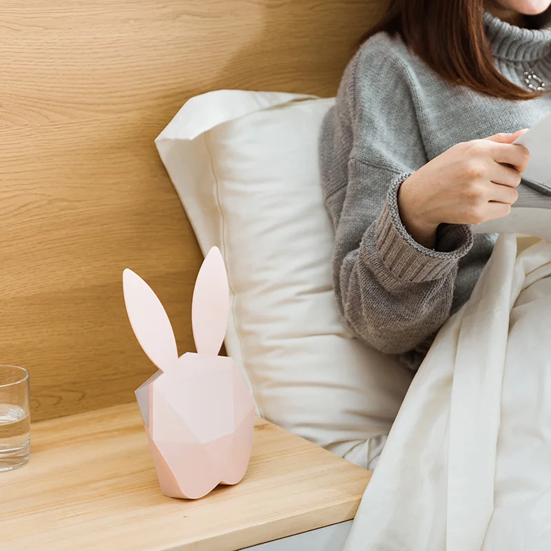

Lovely Rabbit shape Creative Wake Up Smart Digital Alarm Clock,Led Digital Electronic Student Alarm Clock With USB Charging