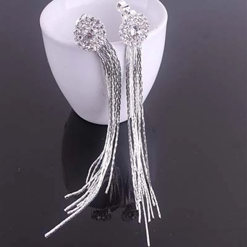 Новые корейские модные ювелирные изделия темперамент кристалл кисточкой сережки oorbellen серьги для женщин длинные серьги подарок