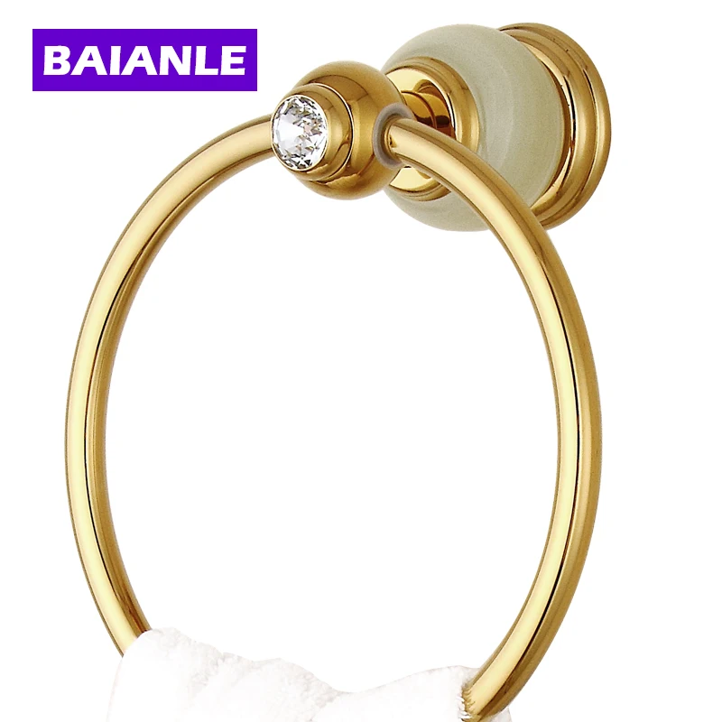 Buy Free Shipping Unique Design Jade Golden Towel Ring