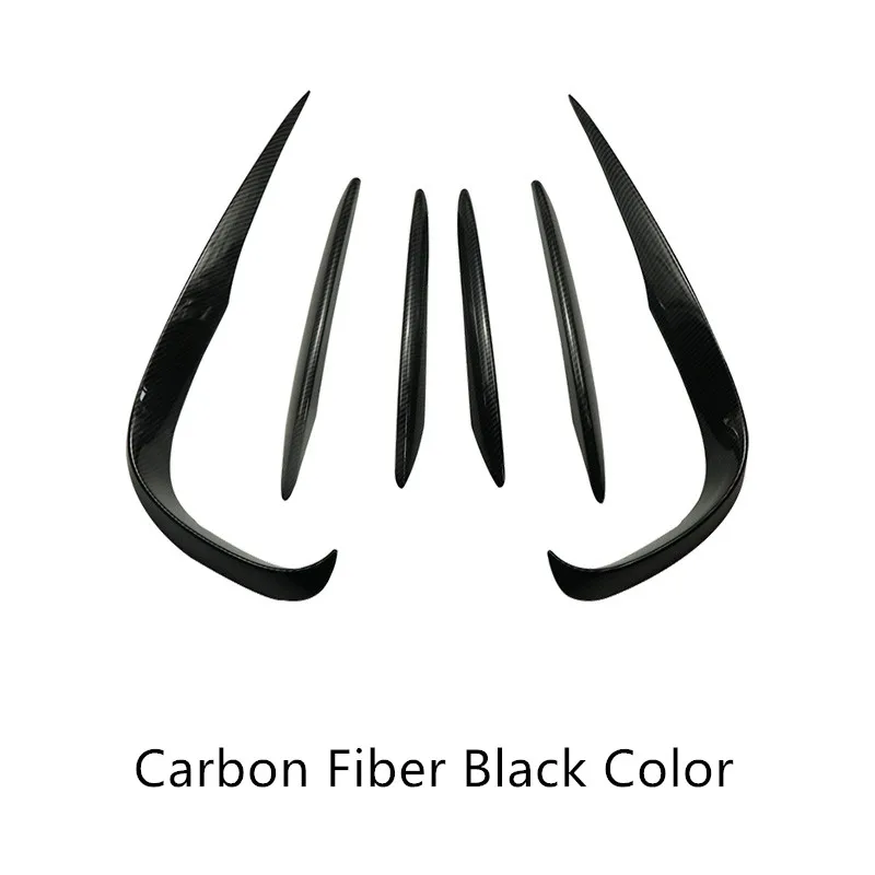 Carbon Fiber Black Автомобильная противотуманная фара веко Декоративные наклейки для Mercedes Benz E Class E63 Для AMG 16-18 ABS передний бампер спойлер воздушный нож украшение - Название цвета: Carbon Fiber Black