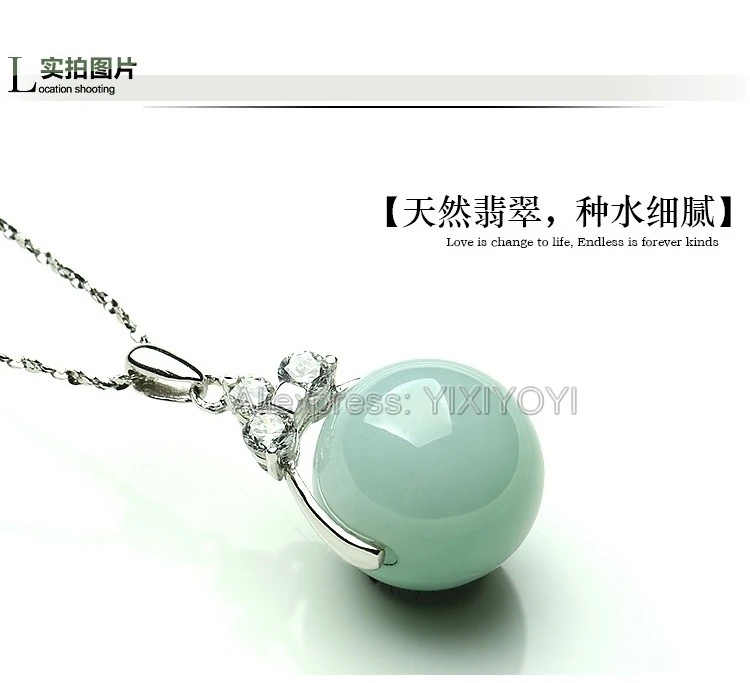 Handwork Natural Jadeite Beads Blessing Lucky Pendant Necklace Certificate Jewelry