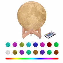 Светодиодный ночник с 3D принтом с пультом дистанционного управления/сенсорный выключатель, ночник, новинка, лунный светильник, лунный светильник для детей, детей, спальни, украшения для дома