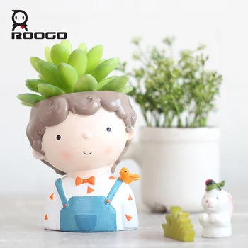 

Roogo Curly Boy Flower Pot Modern Home Garden Cactus Planters For Succulent Pots Office Balcony Decor Home Decorations