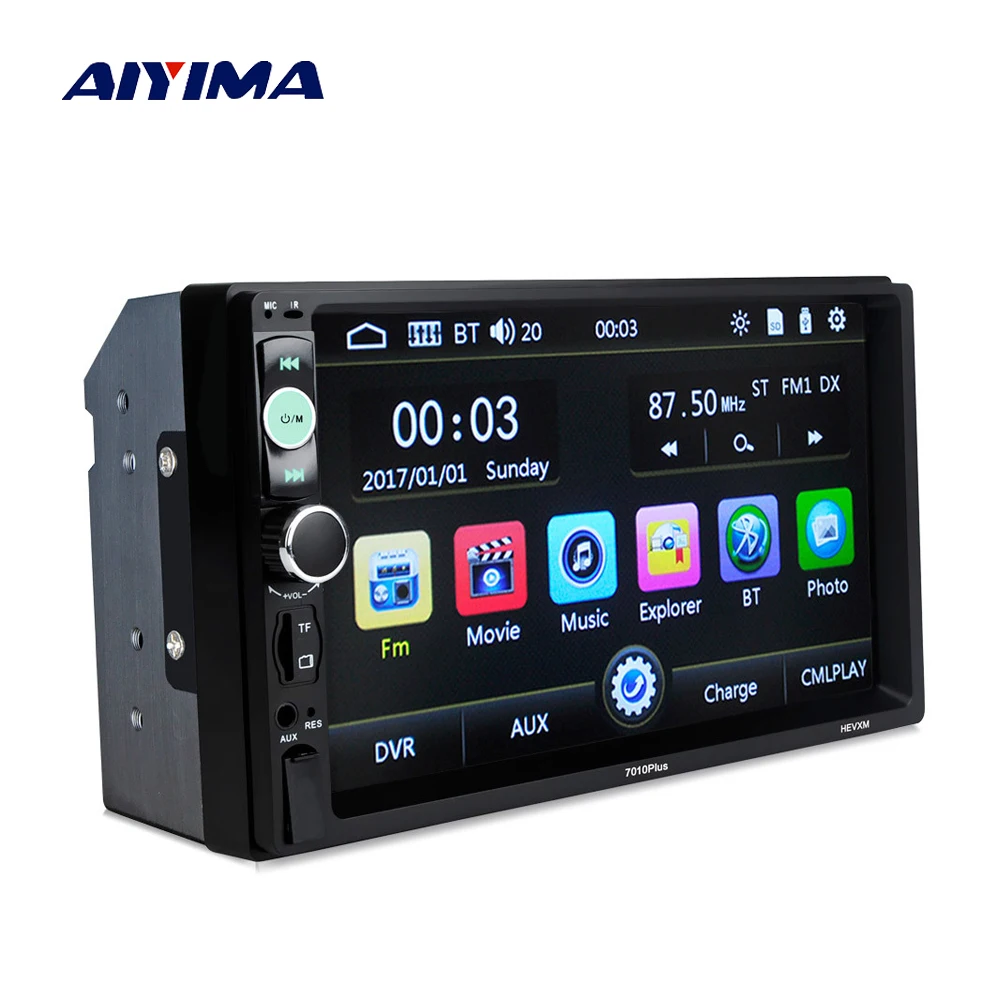 AIYIMA 7 &quotСенсорный экран 2 Din Bluetooth универсальный автомобильный MP5 плеер USB Micro SD