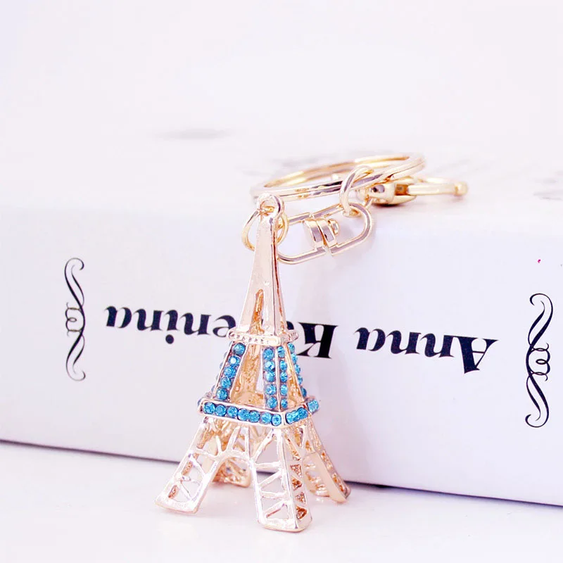 RE Брелок «Эйфелева башня» для ключи, сувениры Париж Эйфелева башня горный хрусталь брелок для ключей, брелок для ключей, украшение брелок для ключей G31 - Цвет: blue