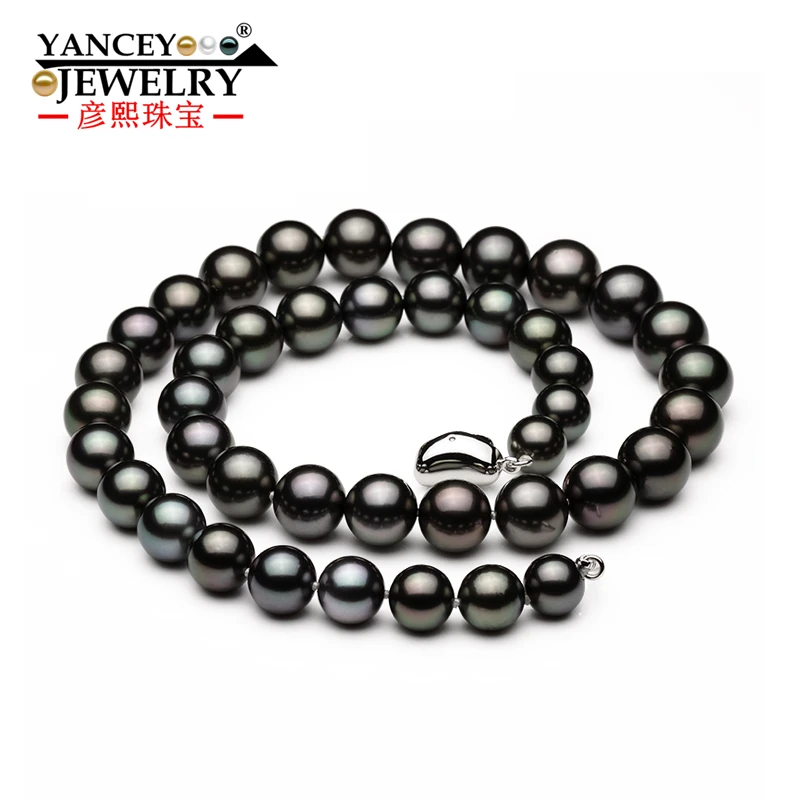 

High Quality Natural Real Blace Pearl Necklace for women/girl 8.5-9mm Hot Sales Simple and stylish Fine Natural Black Pearl