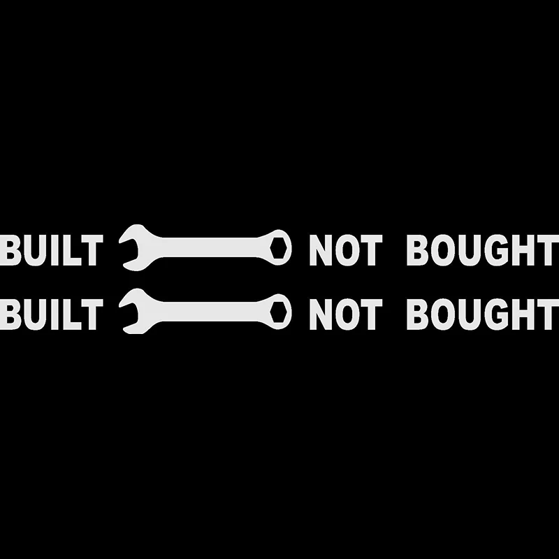 2x Built Not Bought 4x4 Door Sill Pair Car Stickers Funny Fashion Personality Creative Vinyl Decor Decals